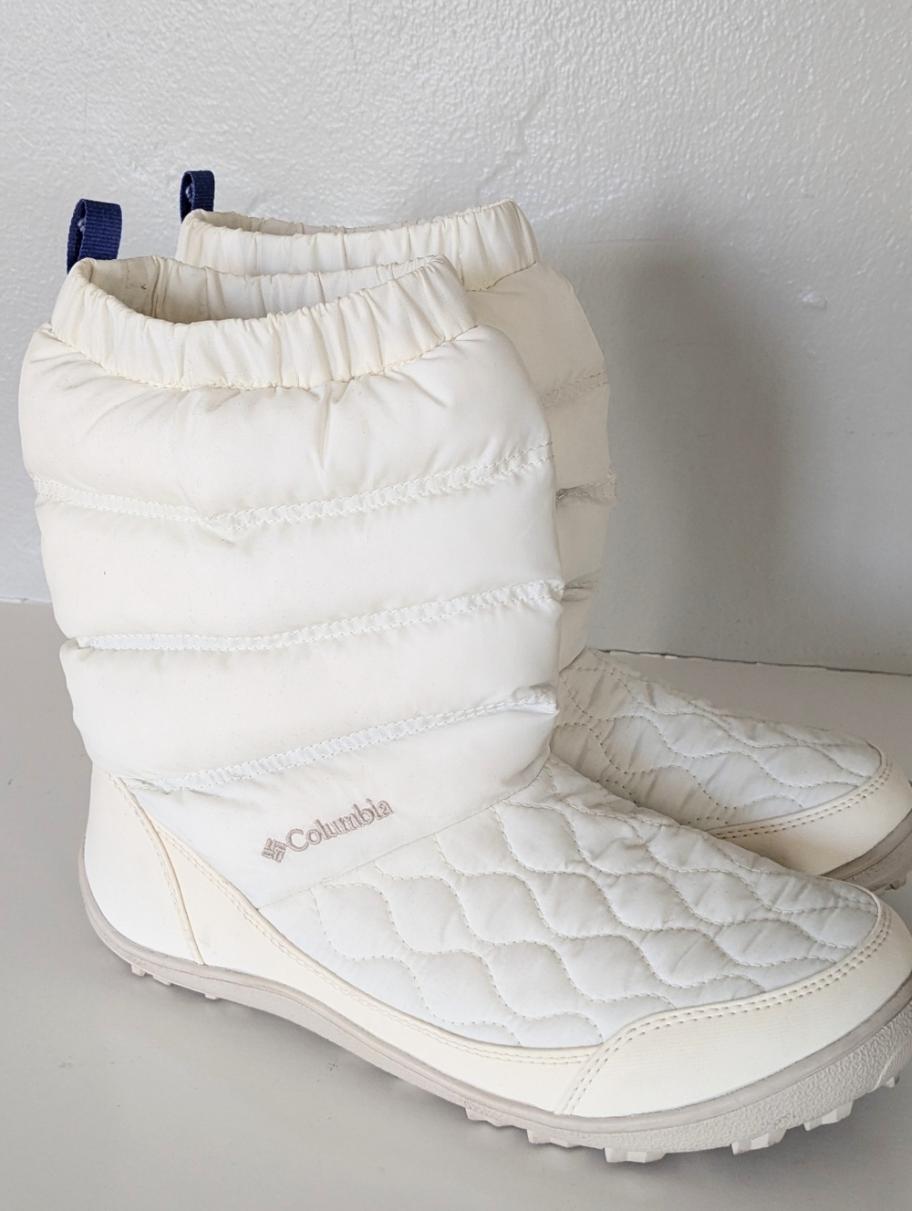 Columbia Minx Shorty Omni-Heat Waterproof Boots - White/Blue - Size 8
